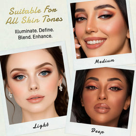 UCANBE on model wearing smoky evening glam for high-impact color