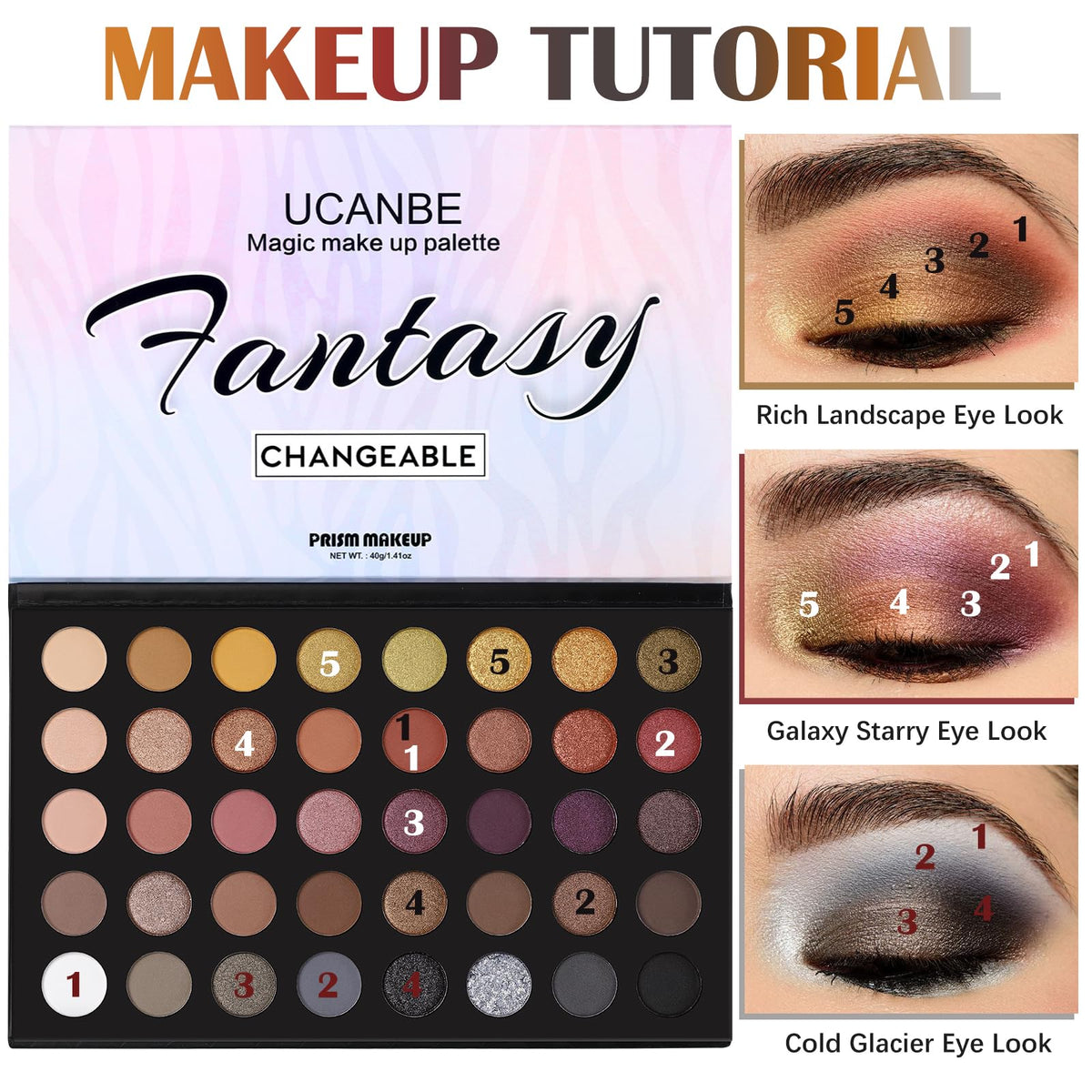UCANBE open palette staged on vanity illustrating everyday to evening look options