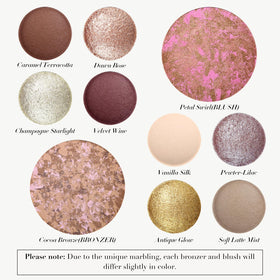 UCANBE blush and bronzer detail showing warm tones for natural sculpting