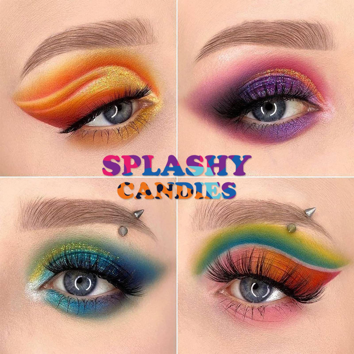 UCANBE palette used in party makeup look highlighting bright, eye-catching color