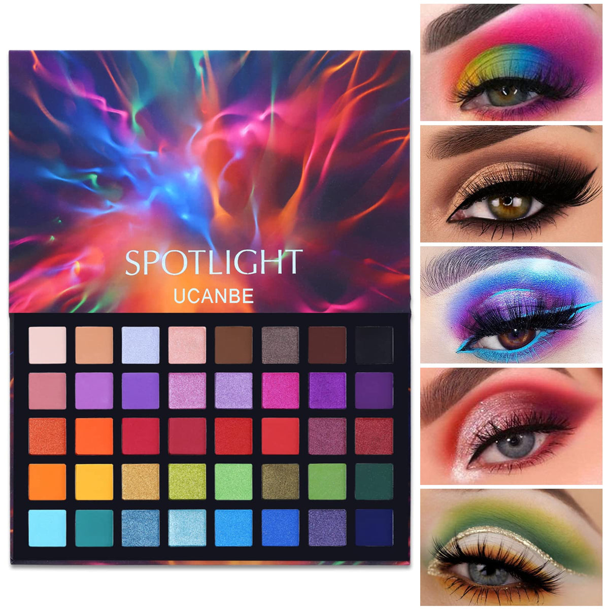 UCANBE open palette front view showing 40 shades and easy selection
