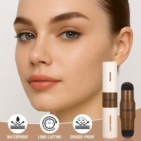 UCANBE eyebrow stamp in use on model for fast application