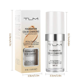 UCANBE foundation on forearm showing white-to-skin shade transformation instantly