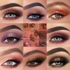 UCANBE palette in use on eyelid illustrating seamless application