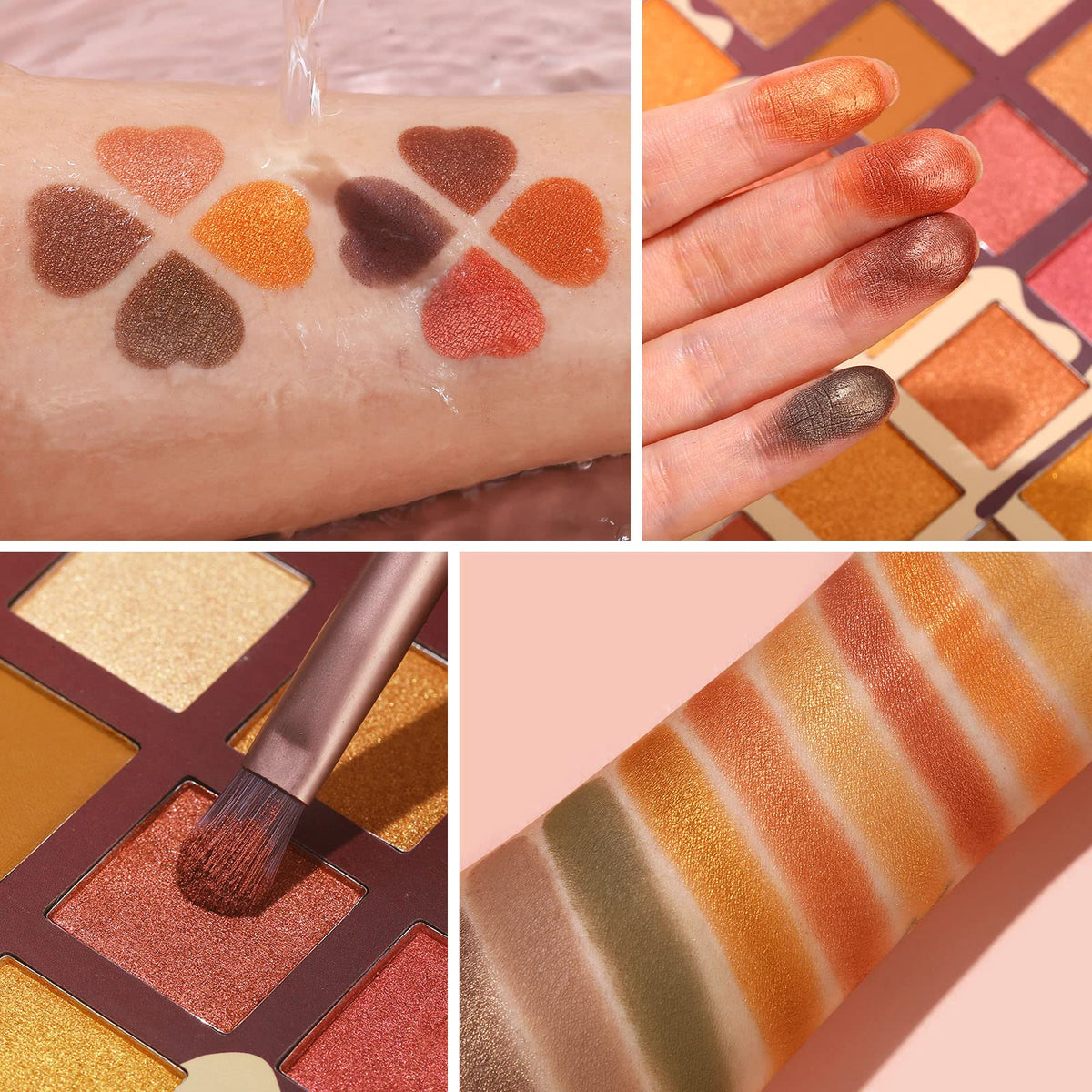 UCANBE swatch row of varied neutrals displaying pigmentation range