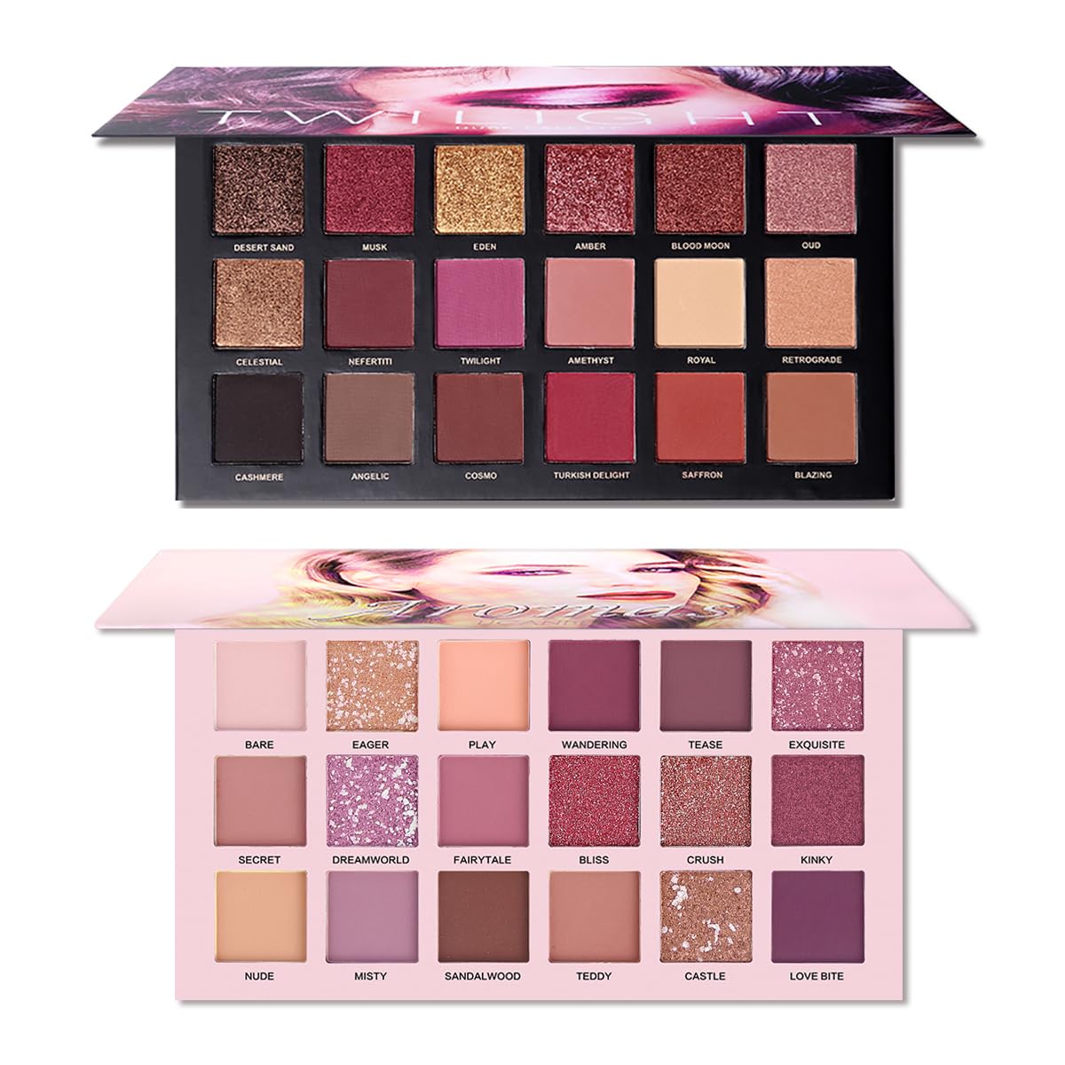 UCANBE Twilight Dusk palette front view showing color range and finishes for versatile looks
