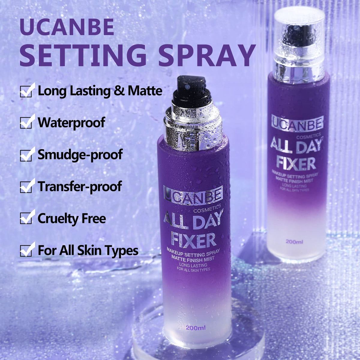 UCANBEMAKEUP nano atomizing pump close-up for even misting benefit