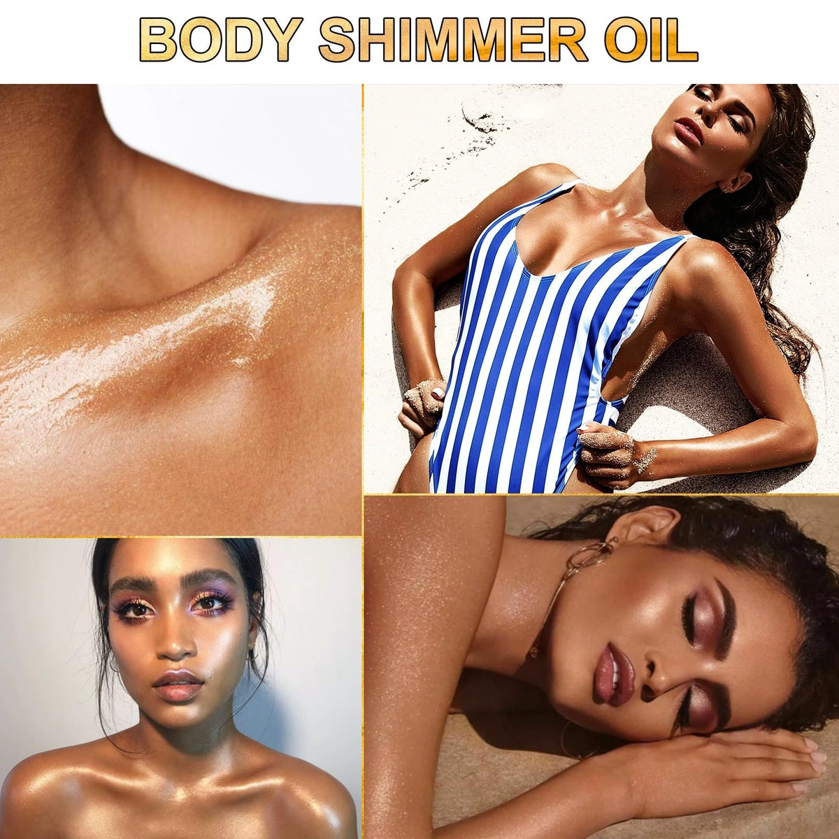 UCANBEMAKEUP applied at beach illustrating water-resistant sheen
