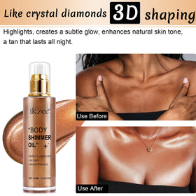 UCANBEMAKEUP shoulder highlight demonstrating bronze-gold glow