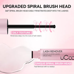 uCoolMe in use removing lash clusters demonstrating gentle adhesive removal