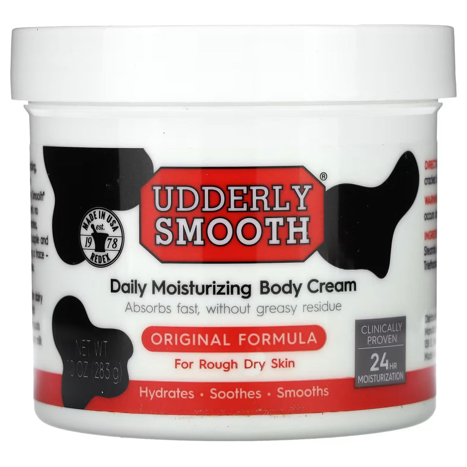 UDDERLY SMOOTH front packaging showing three 10 oz tubes for convenient storage