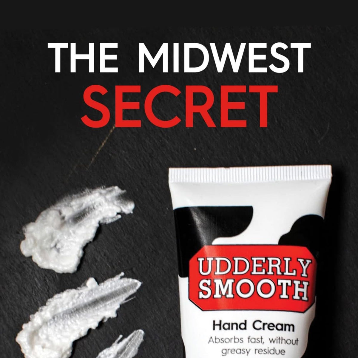 Udderly Smooth ingredient graphic showing allantoin and glycerin for soothing hydration