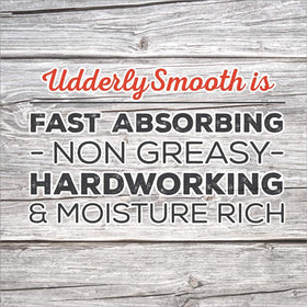 UDDERLY SMOOTH cream texture close-up demonstrating quick absorption benefit