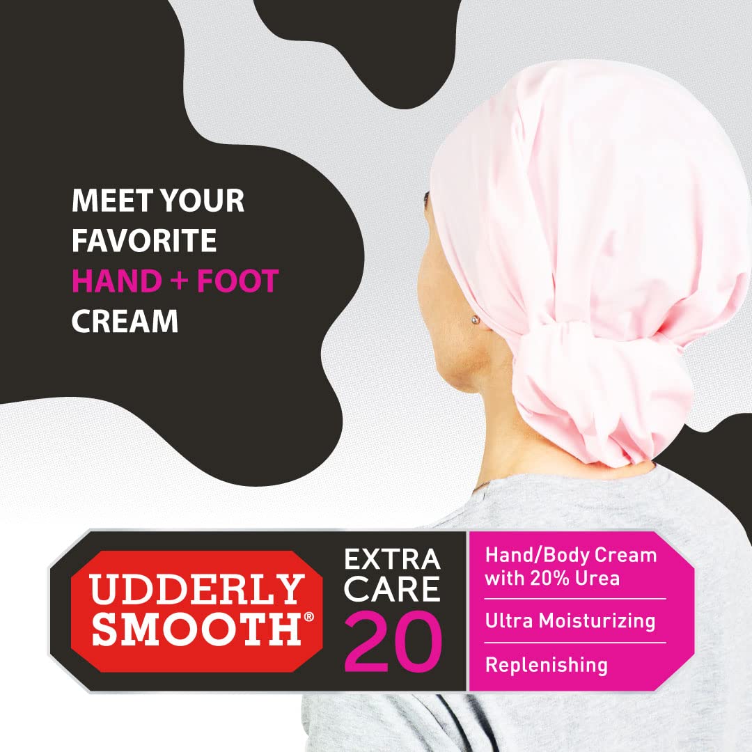 Udderly Smooth cream texture from open tube showing quick absorption benefit