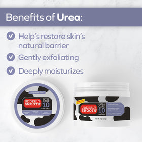 Udderly Smooth next to hand for accurate size and scale
