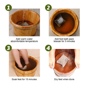 UDOIT sachet steeping in foot basin with relaxing warm water benefit of soothing