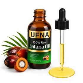 UFNA batana oil front bottle showing label and 60ml size benefit shine