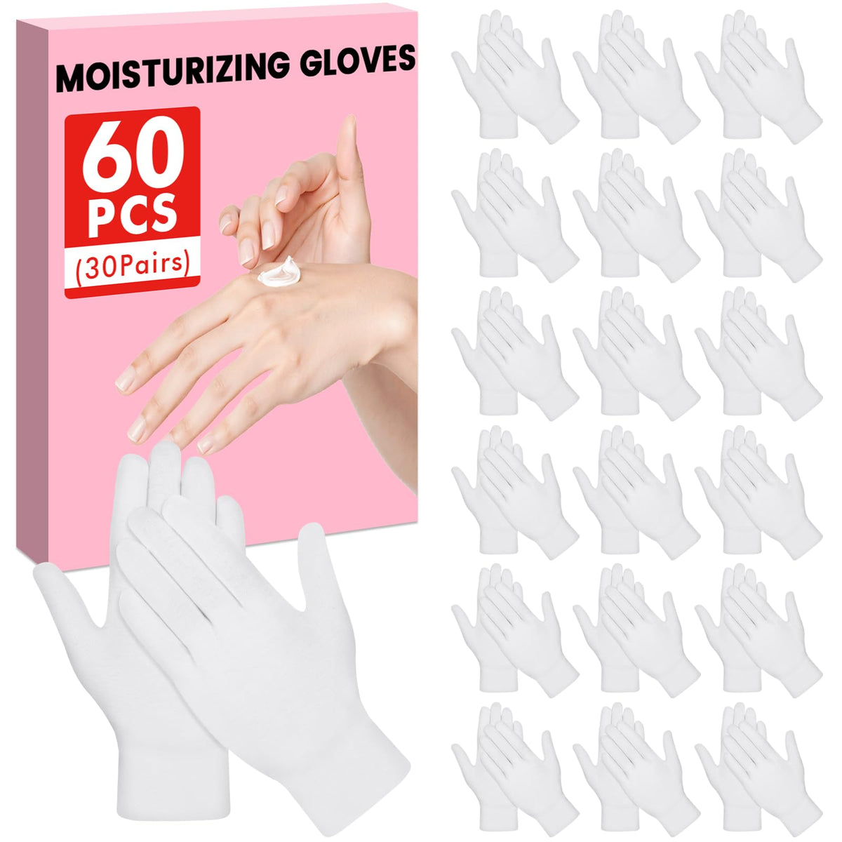 UGODAR front packaging showing 60 white cotton gloves and product name for value
