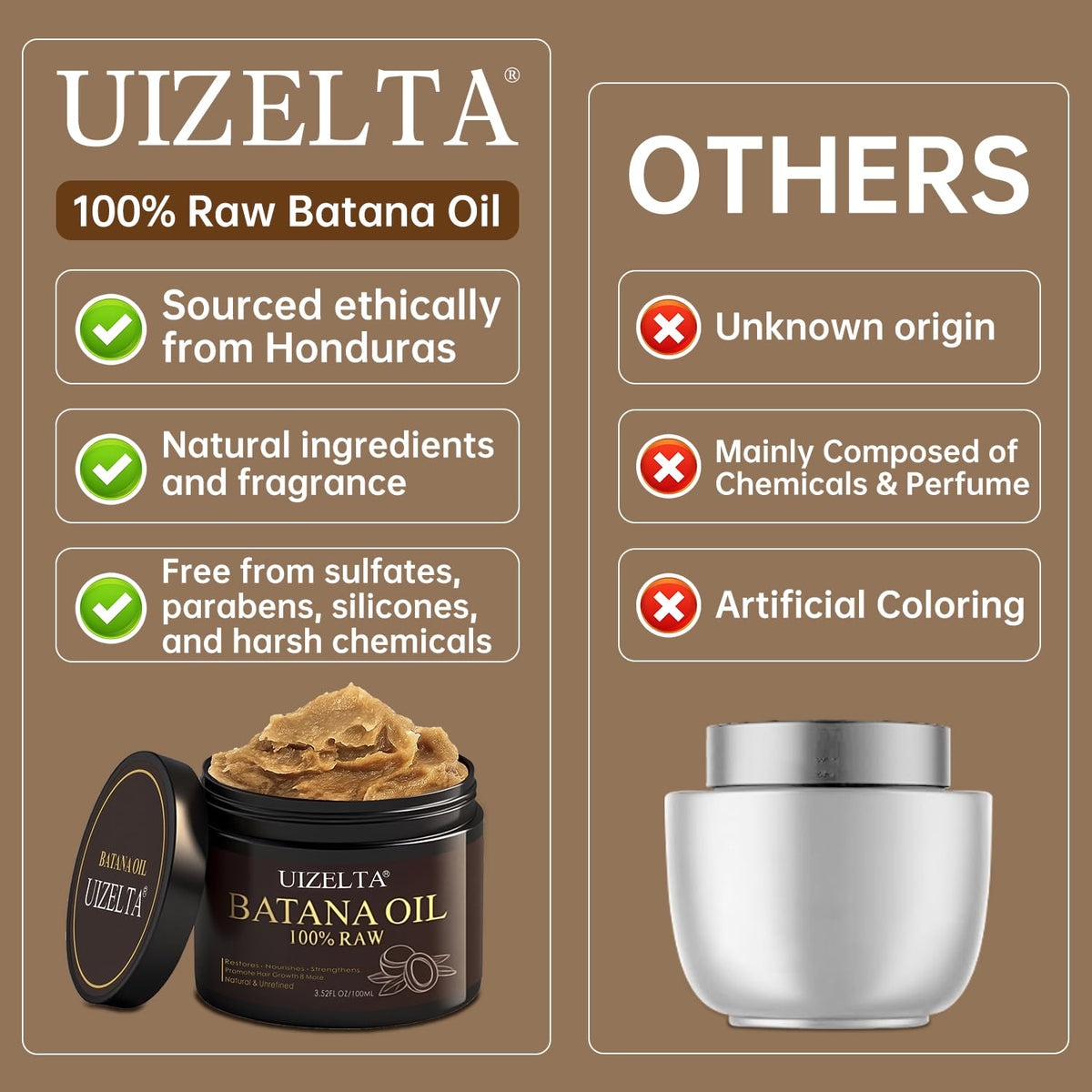UIZELTA label close-up showing cold-pressed purity and ingredients