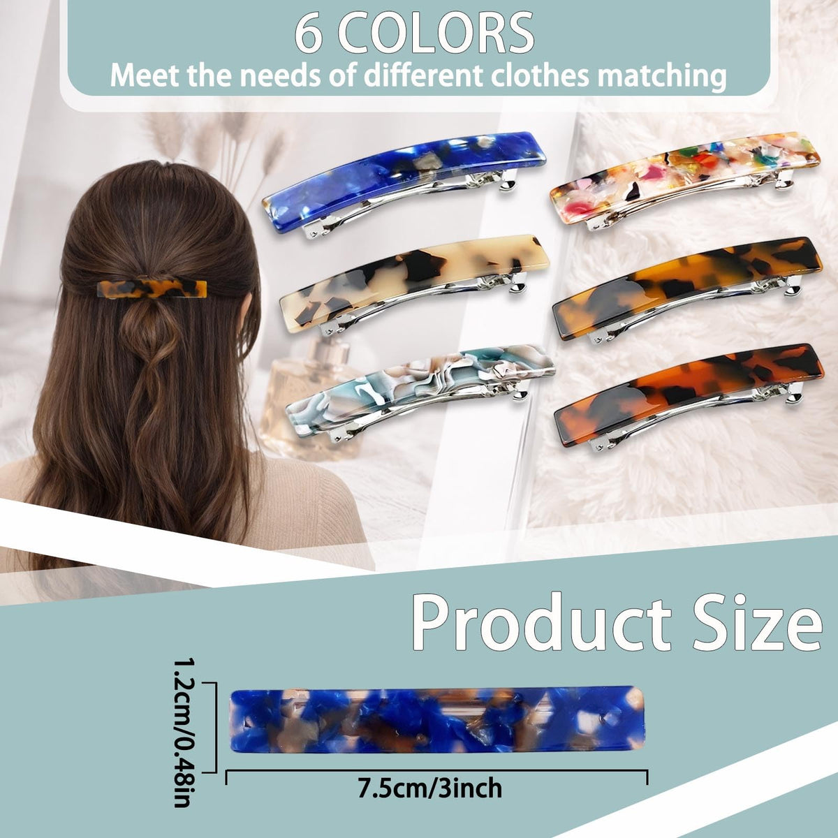 UKSKS barrette securing a half-up hairstyle for no-slip hold and style