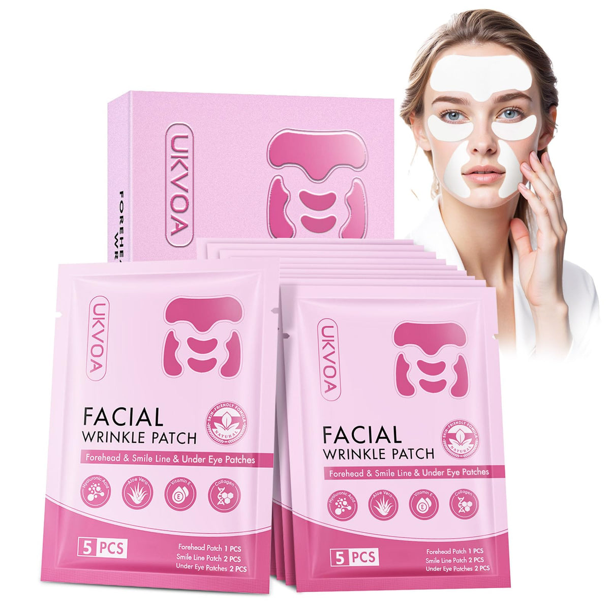 UKVOA front packaging showing full 60-piece anti-wrinkle kit benefit