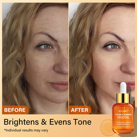 ulluxe oil absorbed on wrist before and after illustrating non-greasy finish
