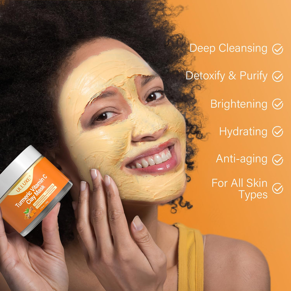 ulluxe application brush and jar showing tool provided for neat, precise mask application