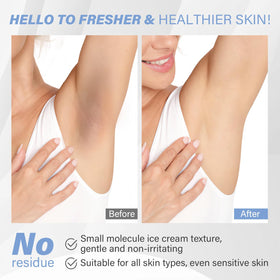 ulluxe using scrub on bikini area to reduce bumps and improve skin tone