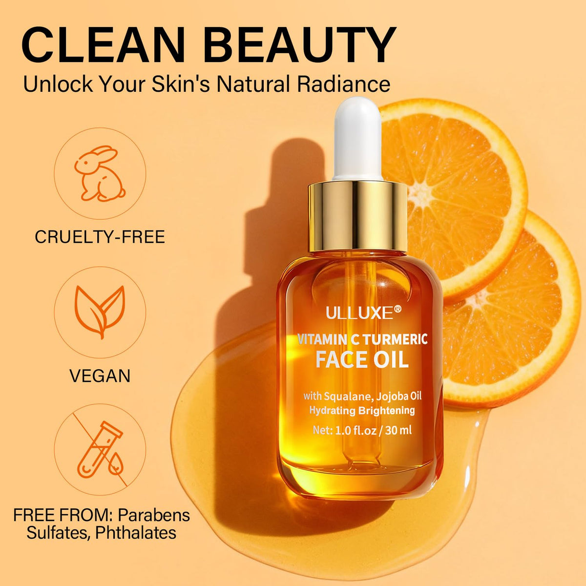 ulluxe bottle on vanity during morning routine suggesting daily brightening use