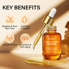 ulluxe close-up of turmeric and Vitamin C ingredients highlighting brightening benefits