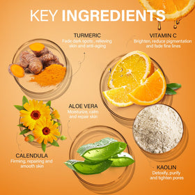 ulluxe turmeric root ingredient image highlighting natural botanical brightening benefit