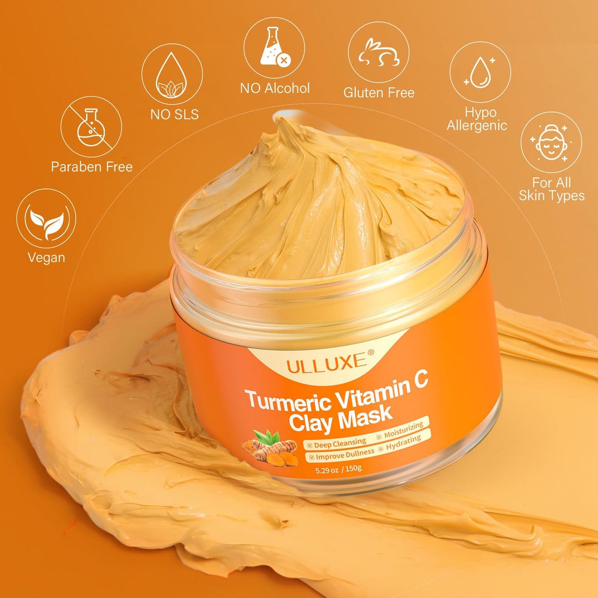 ulluxe open jar top view revealing creamy interior that spreads smoothly and rinses easily