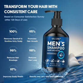 ulluxe 10.15 fl oz bottle beside common objects for scale clarity