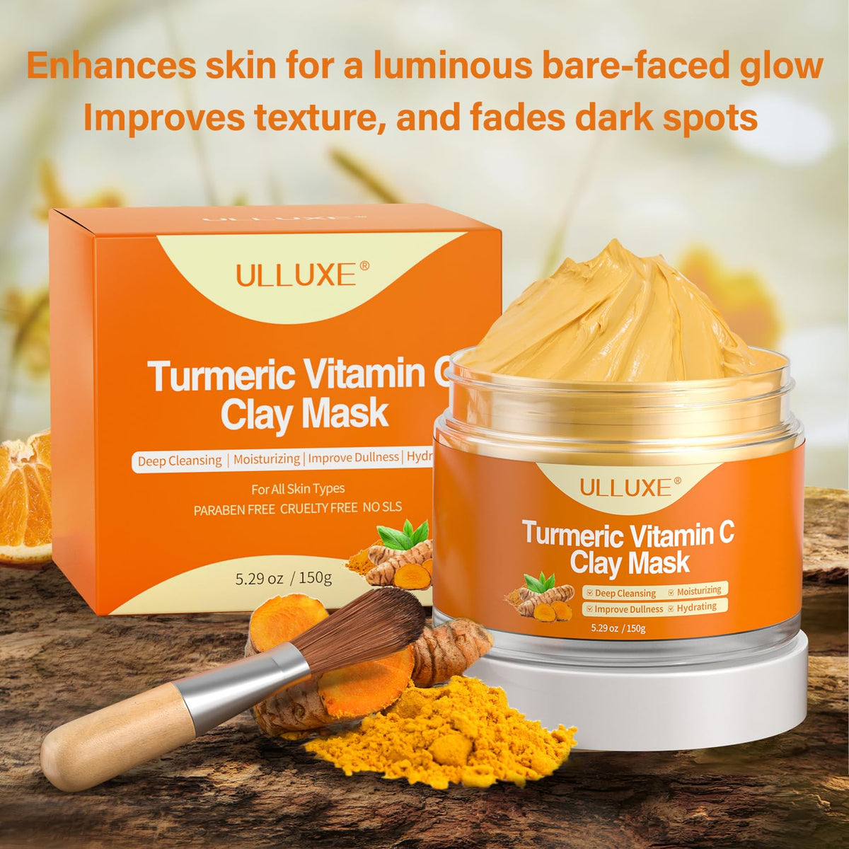 ulluxe texture close-up of smooth mask cream illustrating spreadability and rich formula