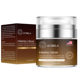 ULTIBELA lifestyle décolleté shot showing hydrated, refined skin appearance
