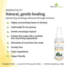 UltimateVitality applying spray to dry hair to relieve itch and flakes