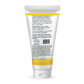 UltimateVitality Dermavitality size and contents with 2 oz tube for convenient travel and spot care