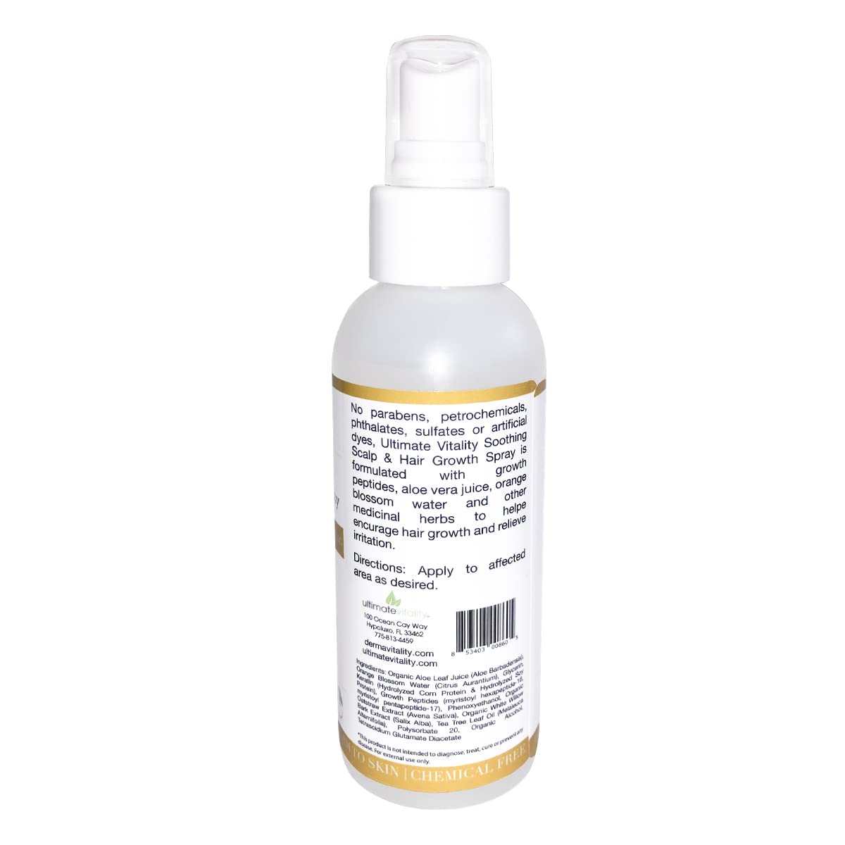 UltimateVitality bottle on bathroom shelf showing everyday scalp care routine