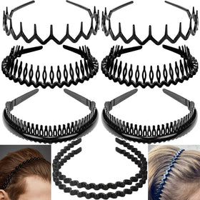 ULTIMUTE front view of eight black headbands showing tidy pack and benefit of selection