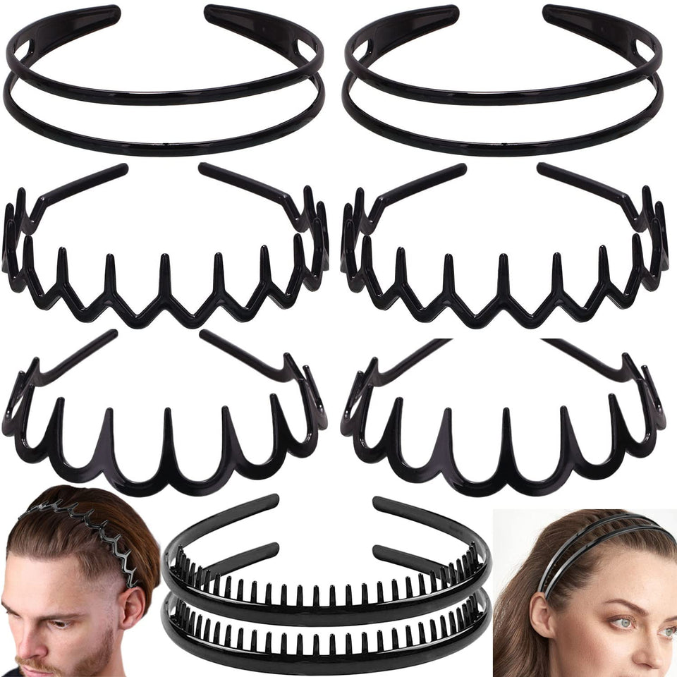 ULTIMUTE front view of eight black headbands showing neat packaging and value