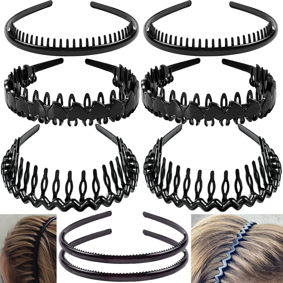 ULTIMUTE front view of eight black headbands showing compact pack and slim design