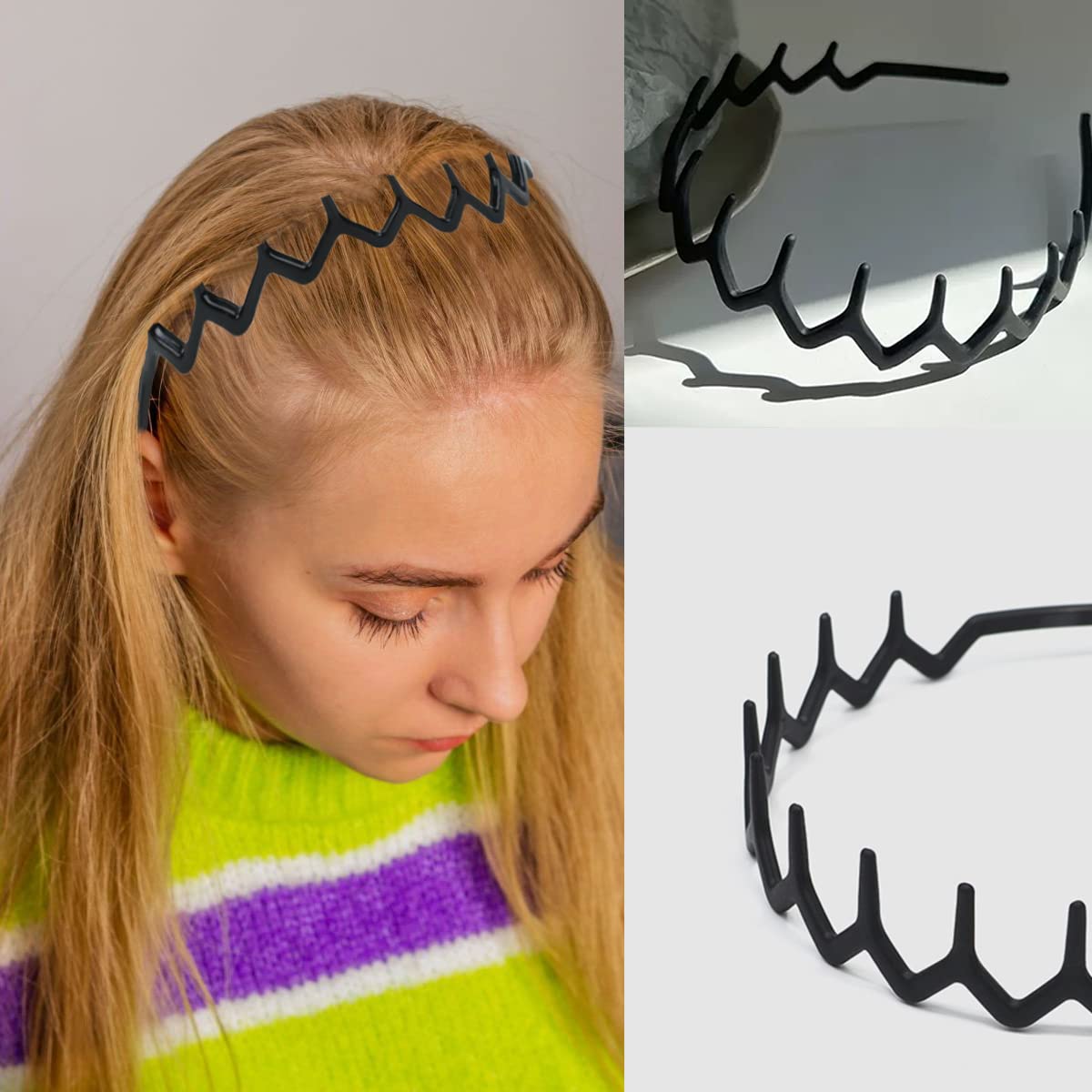 ULTIMUTE headband worn with ponytail demonstrating hands-free hair control