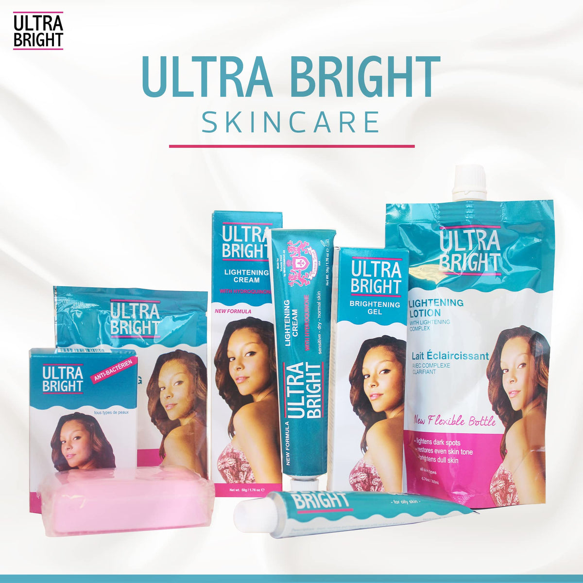 ULTRA BRIGHT on a bedside table illustrating nighttime application routine
