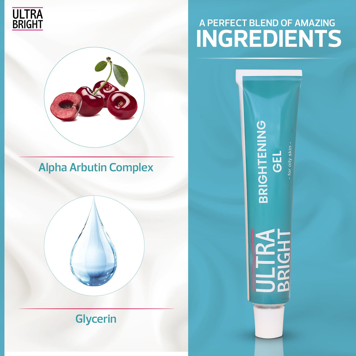 ULTRA BRIGHT gel texture close-up highlighting lightweight hydration