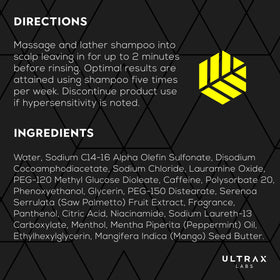 Ultrax Labs shampoo foam texture close-up showing rich lather for gentle scalp cleansing
