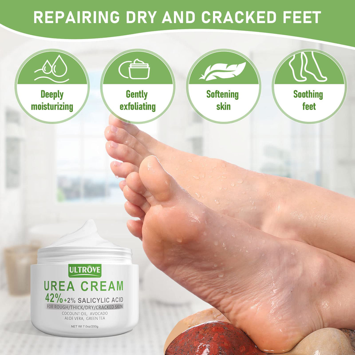 Ultrove being applied to heel demonstrating targeted callus softening and hydration