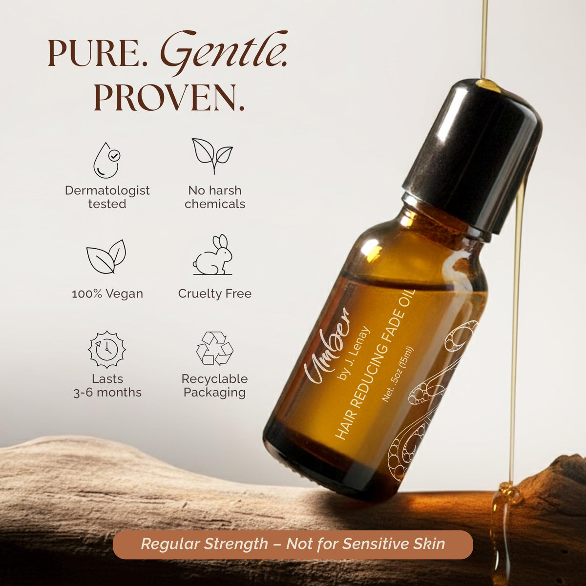 Umber By J. Lenay oil texture drop highlighting light absorption benefit