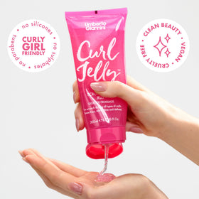 Umberto Giannini styling application on curly hair demonstrating shaping benefit