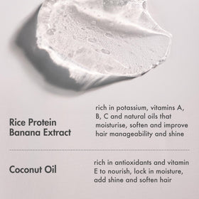Umberto Giannini ingredients label close-up highlighting banana extract and vegan claim