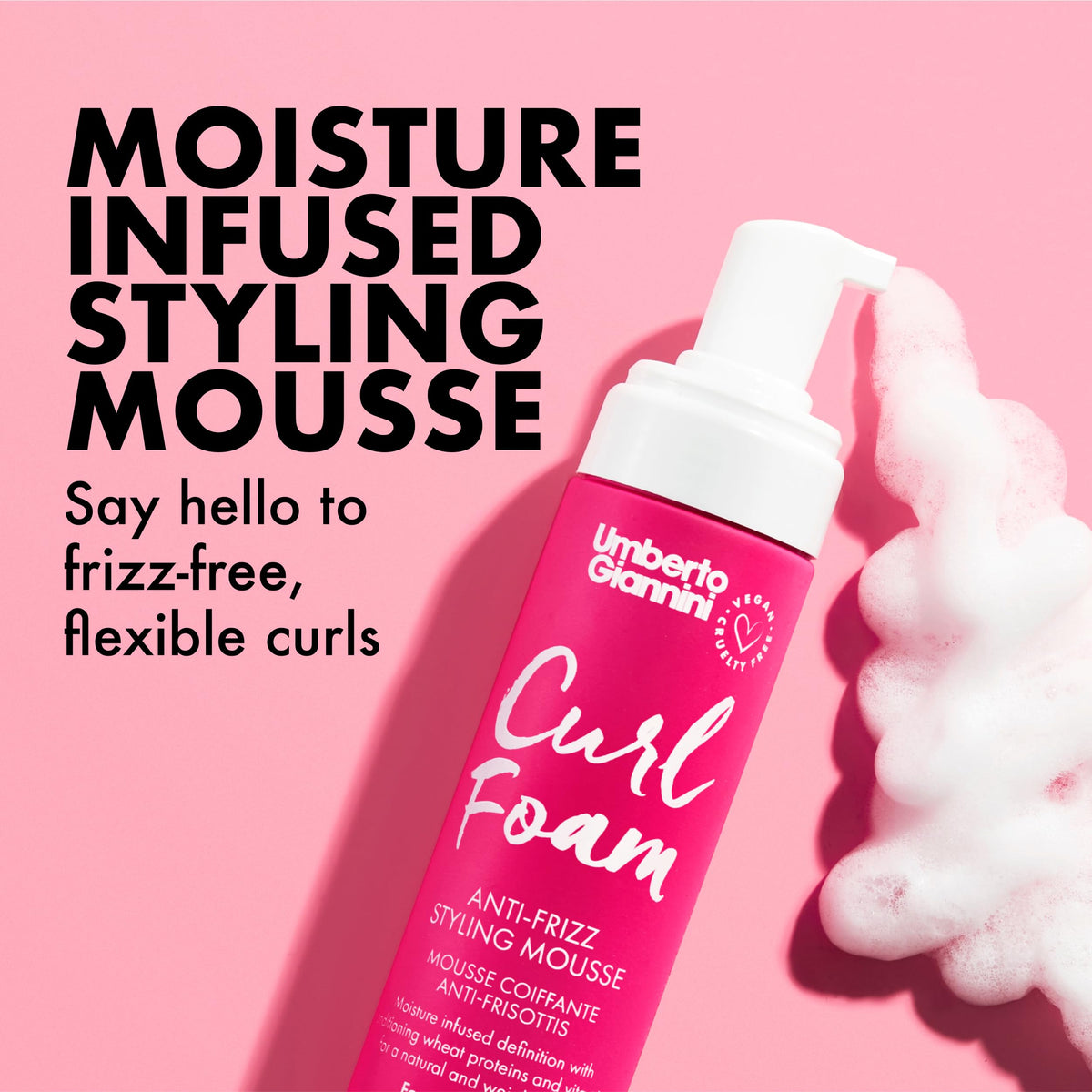 Umberto Giannini before and after photos highlighting frizz control